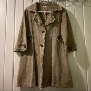 FLASHBACK vintage inspired denim distressed jacket-medium EUC